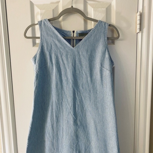Liz Claiborne Dresses & Skirts - Liz Claiborne Denim Dress, Blue and White Striped Sleeveless, Size 4